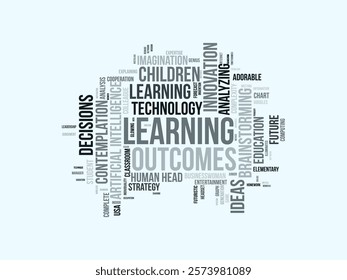 Learning Outcomes word cloud template. Learning Outcomes concept vector tagcloud background. vector illustration.