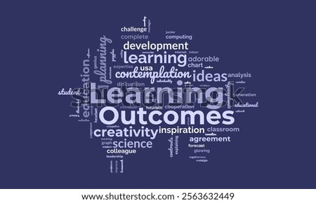 Learning Outcomes word cloud template. Learning Outcomes concept vector tagcloud background. vector illustration.