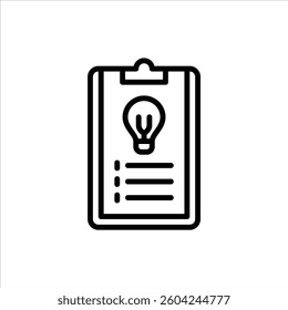 Learning outline icon. clipboard black line illustration.