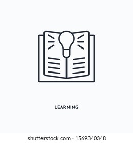 Learning outline icon. Simple linear element illustration. Isolated line Learning icon on white background. Thin stroke sign can be used for web, mobile and UI.