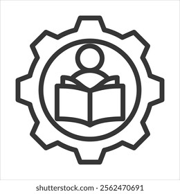 Learning Outline Icon Vector Illustration