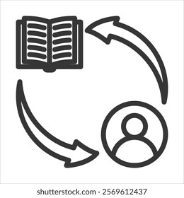 Learning Outline Icon Vector Illustration