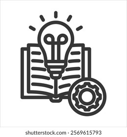 Learning Outline Icon Vector Illustration