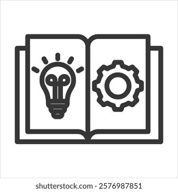 Learning Outline Icon Vector Illustration