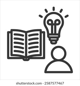 Learning Outline Icon Vector Illustration