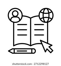 Ilustração do vetor do ícone de estrutura de tópicos de aprendizado