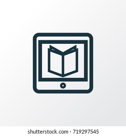 Learning Outline Symbol. Premium Quality Isolated E-Reader Element In Trendy Style.
