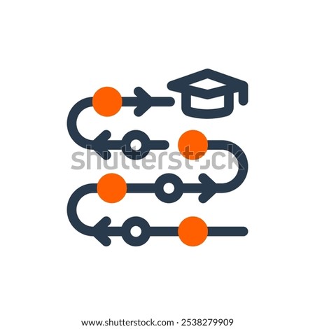 Learning Path on Learning Management System Vector Icon