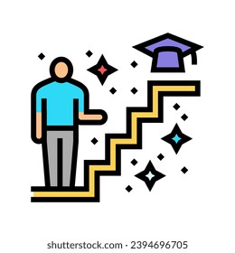 learning path online learning platform color icon vector. learning path online learning platform sign. isolated symbol illustration