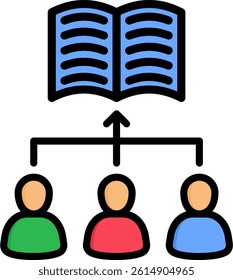 Learning Pathways Icon Lineal Color Vector Illustration