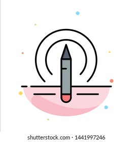 Learning, Pencil, Education, Tools Abstract Flat Color Icon Template