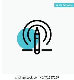 Learning, Pencil, Education, Tools turquoise highlight circle point Vector icon