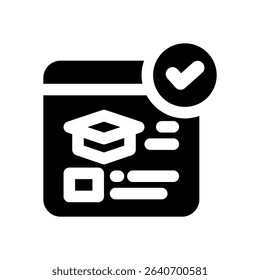 learning platform glyph icon. Strong and solid vector icon for websites, mobile interfaces, presentations, and visual branding. High quality and easy to edit.