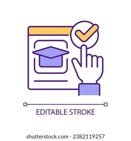 Learning platform interface RGB color icon. Interactive website. User experience. Educational digital program. Isolated vector illustration. Simple filled line drawing. Editable stroke
