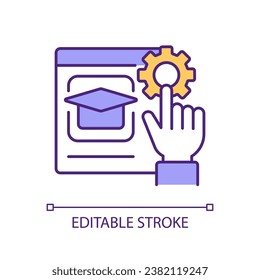 Learning platform settings RGB color icon. Website adjustment. Educational digital program set up. Customizable interface. Isolated vector illustration. Simple filled line drawing. Editable stroke
