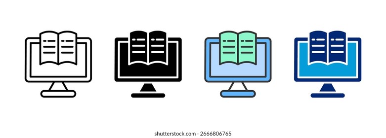 Conjunto de iconos de portal de aprendizaje Colección de estilos múltiples
