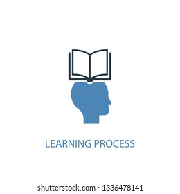 learning process concept 2 colored icon. Simple blue element illustration. learning process concept symbol design. Can be used for web and mobile UI/UX