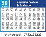 Learning Process icon set and collection