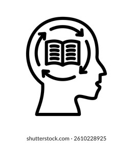 Learning Process Line Vector Illustration On White Background.