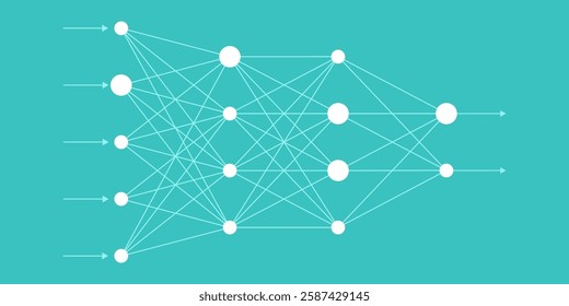 Learning process in a neural network: AI and deep learning concept