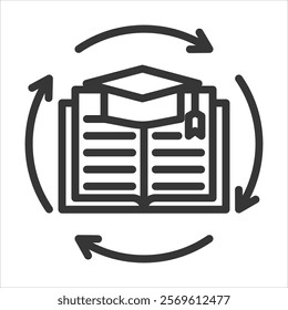 Learning Programs Outline Icon Vector Illustration