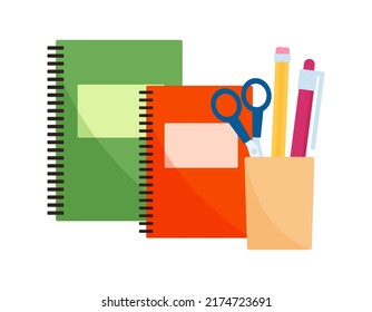 Learning and reading concept. Stationery accessories