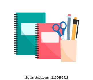 Learning and reading concept. Stationery accessories