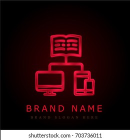 Learning red chromium metallic logo