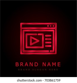 Learning red chromium metallic logo