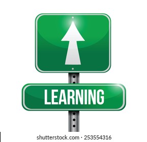 learning road sign illustration design over a white background