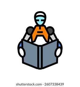 learning robot social robotics color icon vector. learning robot social robotics sign. isolated symbol illustration