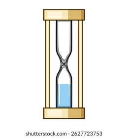 learning sand timer kids cartoon. fun visual, tool patience, focus concentration learning sand timer kids sign. isolated symbol vector illustration