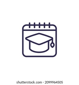 Learning Schedule Line Icon On White