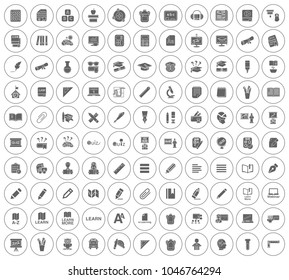 Learning And School Education Icons Set - University Graduation Sign And Symbols