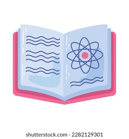 Aprender la ciencia a través de libros y un icono educativo aislado