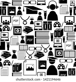 learning seamless pattern background icon.