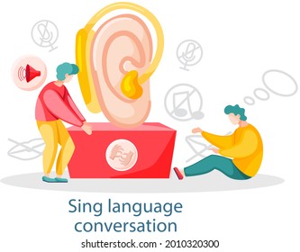 Learning sign finger hand language online. Sign language conversation, modern teaching method. Webinar, language training group education via internet. Students receive knowledge remotely on course