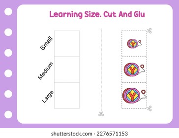 Lerngrößenschnitt und Kleber Sie