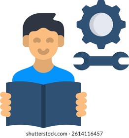 Learning Skill Icon Flat Vector Illustration