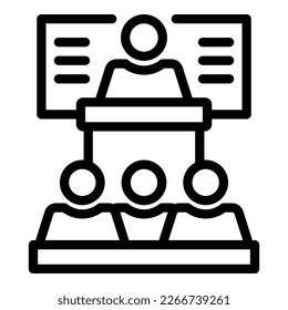 Learning speaker icon outline vector. Course seminar. Study learn
