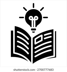 Ilustração do vetor do ícone de glifo de estratégias de aprendizado