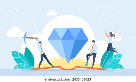 Aprender o estudiar ayuda a alcanzar la meta y el éxito, el conocimiento y la educación para el desafío empresarial. Conocimiento o educación, estudio o aprendizaje de nuevas habilidades, creatividad o idea. Ilustración de vector