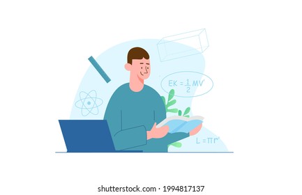 Aprender, estudiar ilustración de concepto en línea