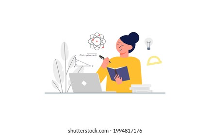 Learning, study online concept illustration