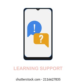 Learning Support flat icon. Colored element sign from online education collection. Flat Learning Support icon sign for web design, infographics and more.