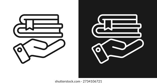 Icono de Asistencia de aprendizaje en estilo de línea en blanco y negro