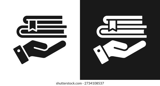 Icono de Asistencia de aprendizaje en estilo de glifo blanco y negro