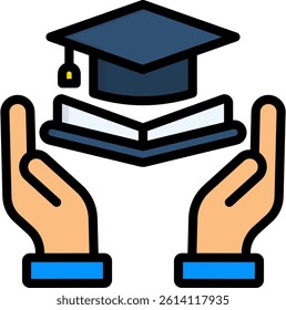 Learning Support Icon Lineal Color Vector Illustration