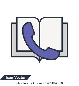 learning support icon logo vector illustration. book and phone symbol template for graphic and web design collection