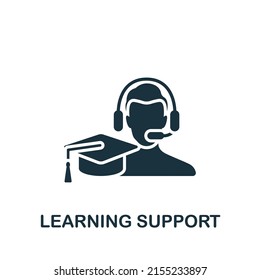Learning Support icon. Monochrome simple E-Learning icon for templates, web design and infographics